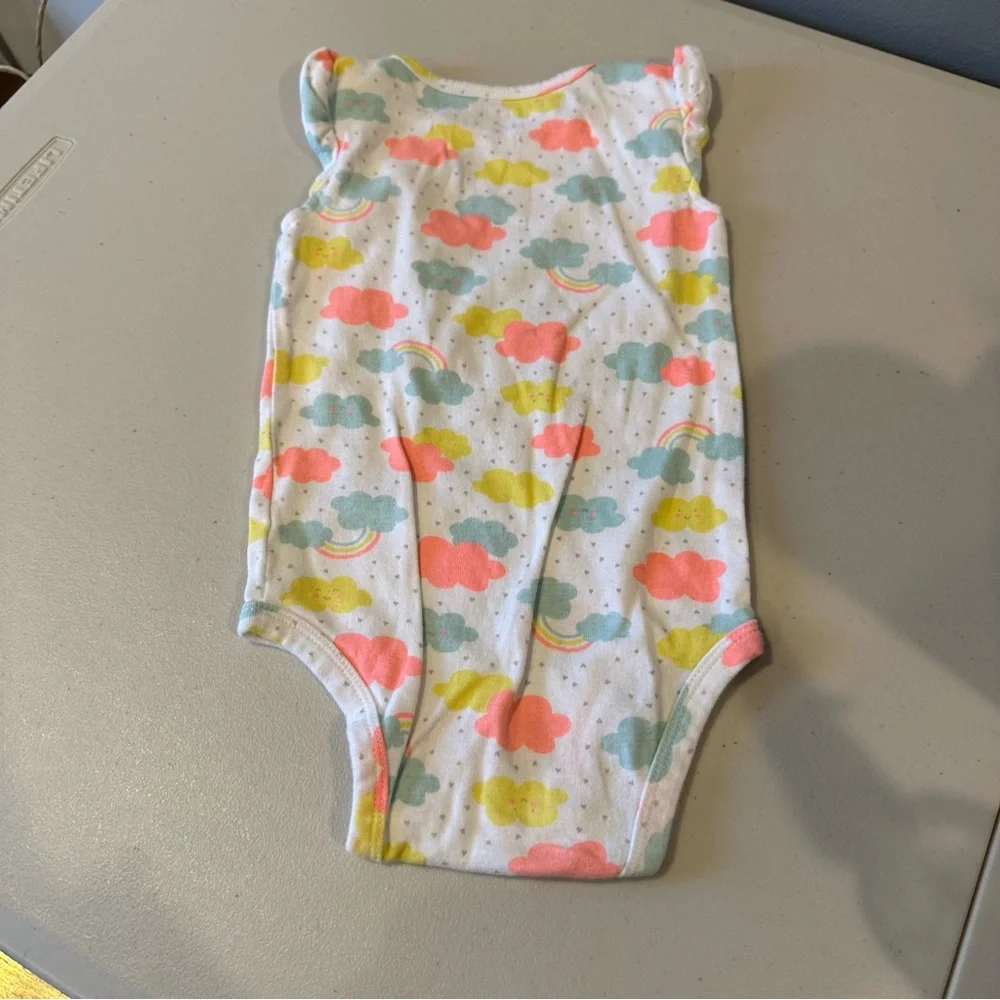 18 Months Bundle of 3 Floral Print & Cloud Onesies and Floral Top